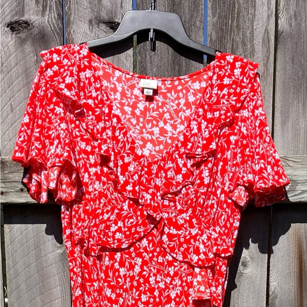 a new day Red and White Floral Dress
